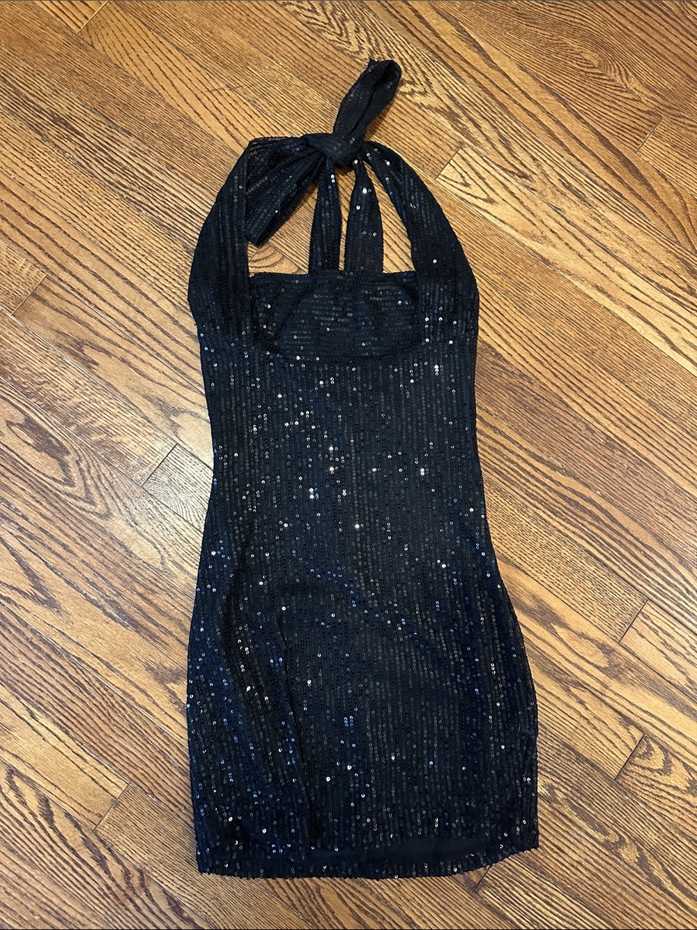 Lucy in the Sky Black Sequin Halter Mini Dress